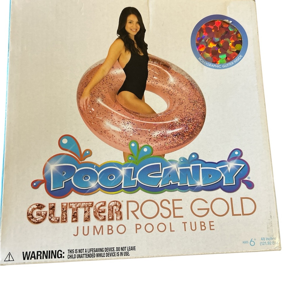 PoolCandy Glitter Rose Gold Jumbo Pool Tube